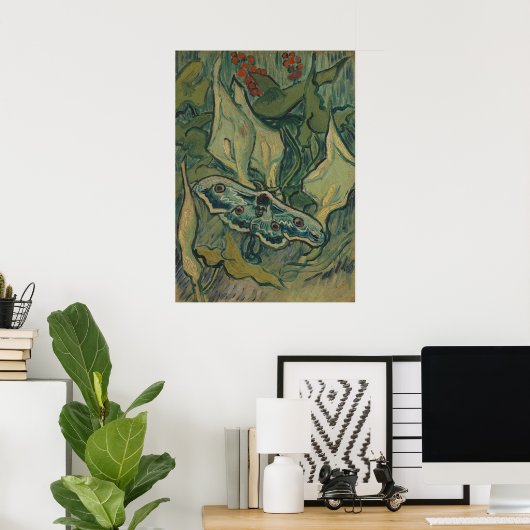 Giant Peacock Moth (1889) von Vincent van Gogh Poster (Heimbüro)