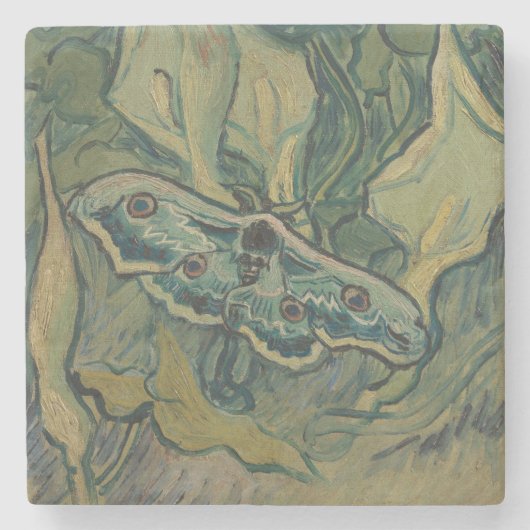 Giant Peacock Moth (1889) von Vincent van Gogh Steinuntersetzer (Vorderseite)