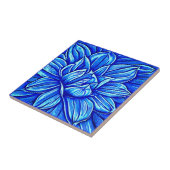 Giant Peony Blume Muster in Indigo Blue Fliese (Seite)