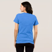 Giant Peony Blume Muster in Indigo Blue Tri-Blend Shirt (Rückseite voll)