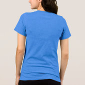 Giant Peony Blume Muster in Indigo Blue Tri-Blend Shirt (Rückseite)