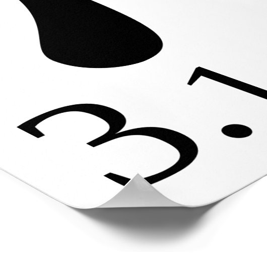 Giant "Pi" Symbol & 3.14... Poster (Ecke)