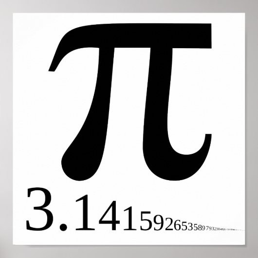 Giant "Pi" Symbol & 3.14... Poster (Vorne)