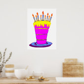 Giant Pink Birthday Cake Poster (Küche)
