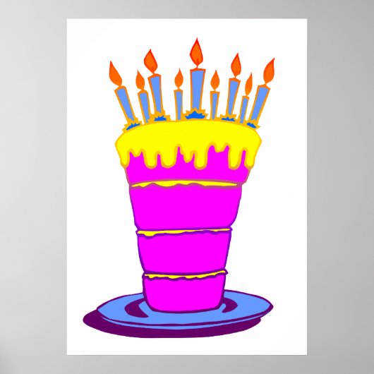 Giant Pink Birthday Cake Poster (Vorne)