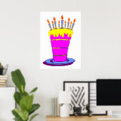 Giant Pink Birthday Cake Poster (Heimbüro)