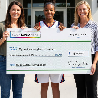 Giant Promotional Check with Business Logo | Poster