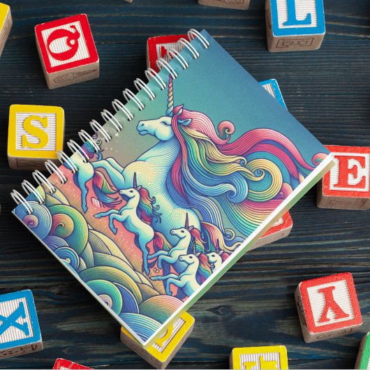 Giant Rainbow Unicorn Fantasy Notebook Notizblock