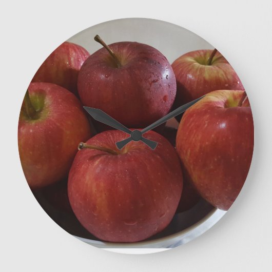 Giant Red Apple Wallclock Große Wanduhr (Vorderseite)