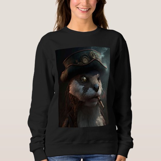 Giant River Otter Cool Otter Pirate Sweatshirt (Vorderseite)