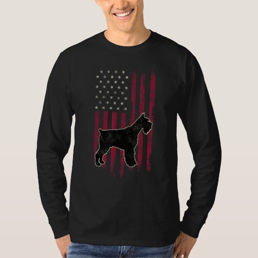 Giant Schnauzer Dog  American Flag 4th Of July T-Shirt (Vorderseite)