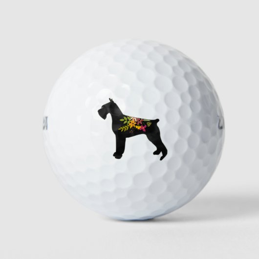 Giant Schnauzer Dog CC Boho Silhouette Golfball (Vorderseite)