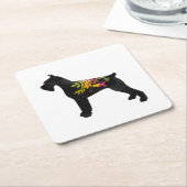 Giant Schnauzer Dog CC Boho Silhouette Rechteckiger Pappuntersetzer (angewinkelt)