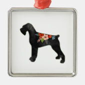Giant Schnauzer Dog NC Boho Silhouette Ornament Aus Metall (Vorne)