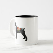 Giant Schnauzer Dog NC Boho Silhouette Zweifarbige Tasse (Vorderseite Links)