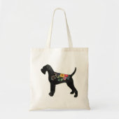 Giant Schnauzer Dog NN Boho Silhouette Tragetasche (Vorne)