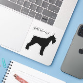 Giant Schnauzer Dog Silhouette Vinyl Sticker (Laptop mit iPhone)