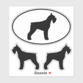 Giant Schnauzer Dog Silhouetten Vinyl Sticker Set (Blatt)