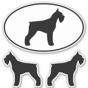 Giant Schnauzer Dog Silhouetten Vinyl Sticker Set