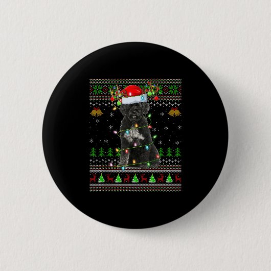 Giant Schnauzer Dog Ugly Christmas Sweaters Holida Button (Vorderseite)