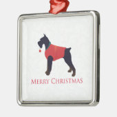 Giant Schnauzer Frohe Weihnachtsgestaltung Ornament Aus Metall (Links)