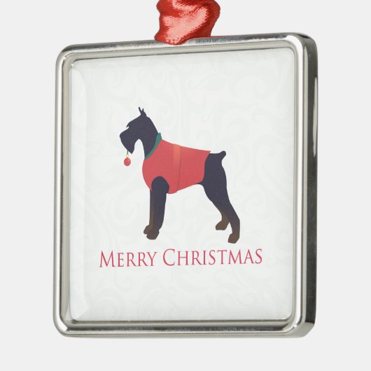 Giant Schnauzer Frohe Weihnachtsgestaltung Ornament Aus Metall (Links)