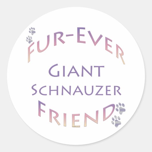 Giant Schnauzer Furever Runder Aufkleber (Vorderseite)