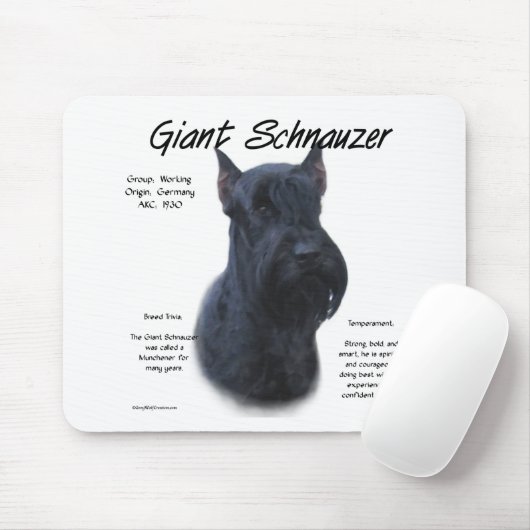 Giant Schnauzer Geschichtsdesign Mousepad (Mit Mouse)