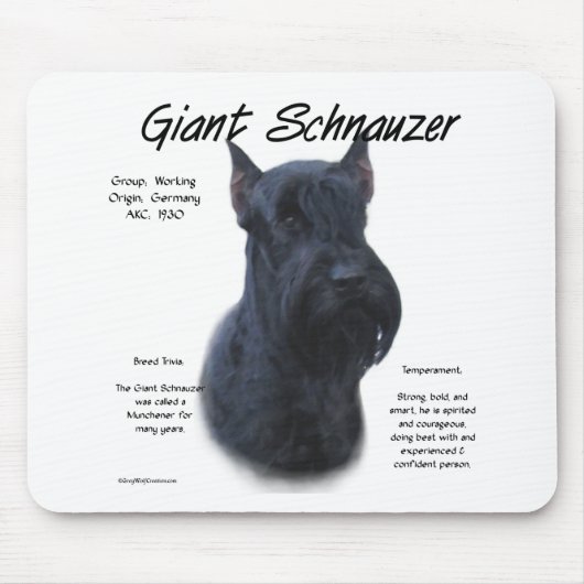Giant Schnauzer Geschichtsdesign Mousepad (Vorne)