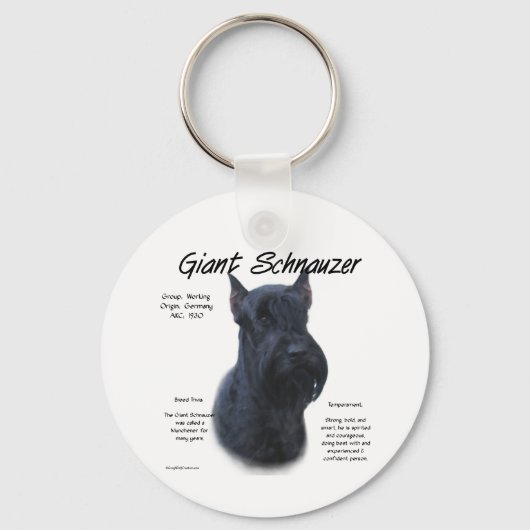 Giant Schnauzer Geschichtsdesign Schlüsselanhänger (Vorderseite)