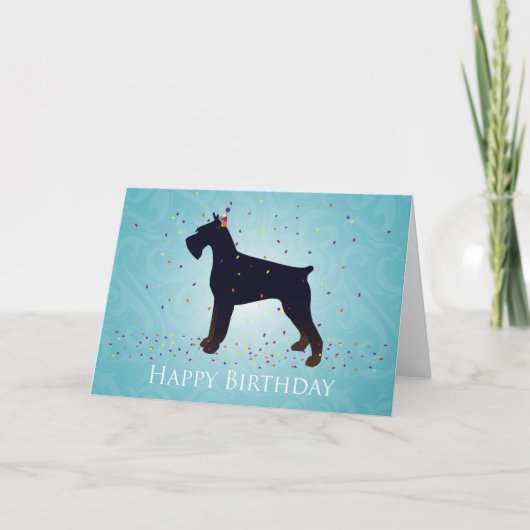 Giant Schnauzer Happy Birthday Design Karte (Vorderseite)
