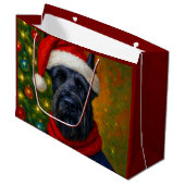 Giant Schnauzer Holiday Card Große Geschenktüte (Vorderseite Schrägansicht)