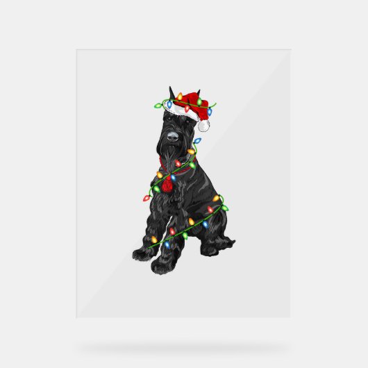 Giant Schnauzer Lover Xmas Santa Giant Schnauzer C Acrylschild (Vorderseite)