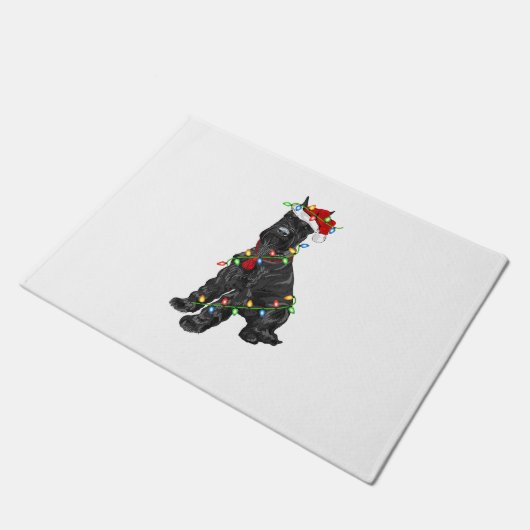 Giant Schnauzer Lover Xmas Santa Giant Schnauzer C Fußmatte (Schrägansicht)