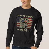 Giant Schnauzer Mom Dog  American Flag 4th Of July Sweatshirt (Vorderseite)