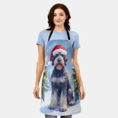 Giant Schnauzer Snowy Iron Fence Santa Christmas Schürze (Getragen)