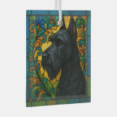 Giant Schnauzer "Stains Glass" Ornament Aus Glas (Vorderseite Rechts)