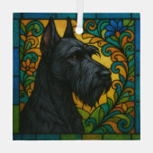 Giant Schnauzer "Stains Glass" Ornament Aus Glas (Rückseite)