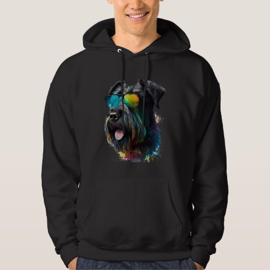 Giant schnauzer walking dog fans party sunglasses hoodie (Vorderseite)