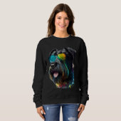 Giant schnauzer walking dog fans party sunglasses sweatshirt (Vorne ganz)