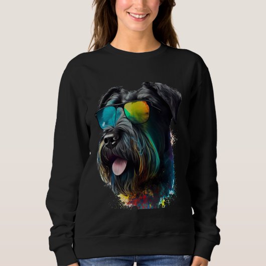 Giant schnauzer walking dog fans party sunglasses sweatshirt (Vorderseite)