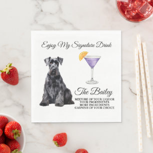 Giant Schnauzer Wedding Signature Drink Napkins Serviette