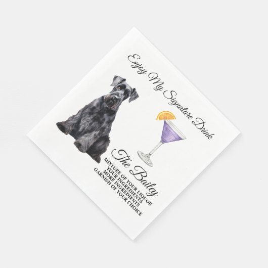 Giant Schnauzer Wedding Signature Drink Napkins Serviette (Ecke)
