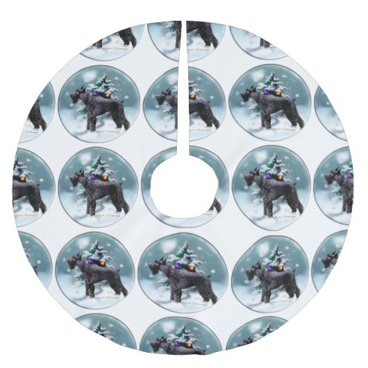 Giant Schnauzer Weihnachten Polyester Weihnachtsbaumdecke (Vorderseite)