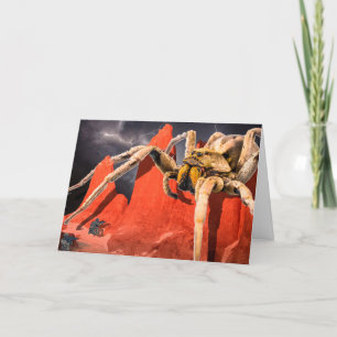 Giant Spider in Mountains Halloween Card Dankeskarte
