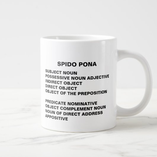 Giant Spider SPIDO PONA Noun nutzt Mnemonic Jumbo-Tasse (Rechts)