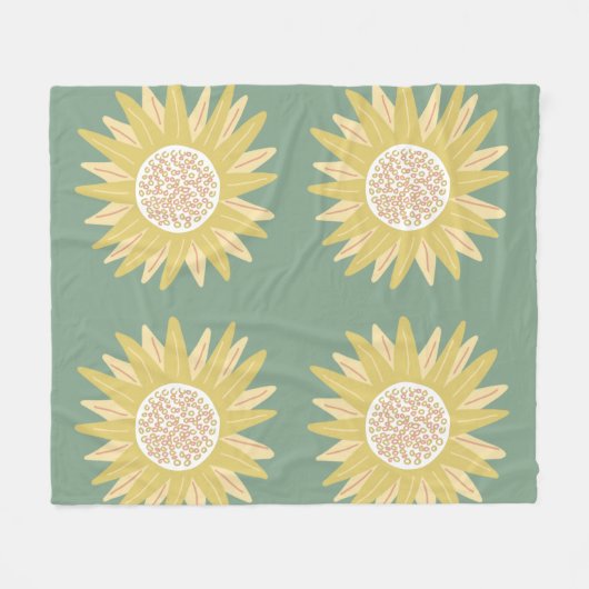 Giant Sunflower Fleecedecke (Vorderseite (Horizontal))