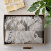 Giant Sunflowers Sepia Brown Texture Art Script Seidenpapier (Geschenk)