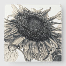 Giant Sunflowers Vintage Sepia Floral Art