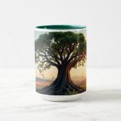 Giant Tree in a Wind Farm Landscape View Tasse (Zentrum)